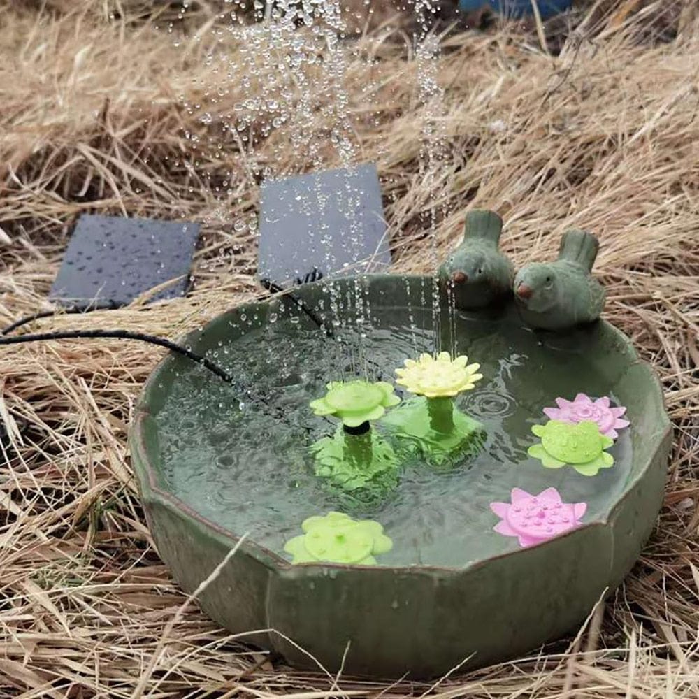Pompe de fontaine solaire Cribun, pompe de fontaine de bain d'oiseau de 1,4  W pour jardin et terrasse, pompe à eau de kit de panneau solaire 